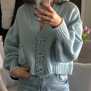 Knit sweater/ cardigan  Zara with Jewel